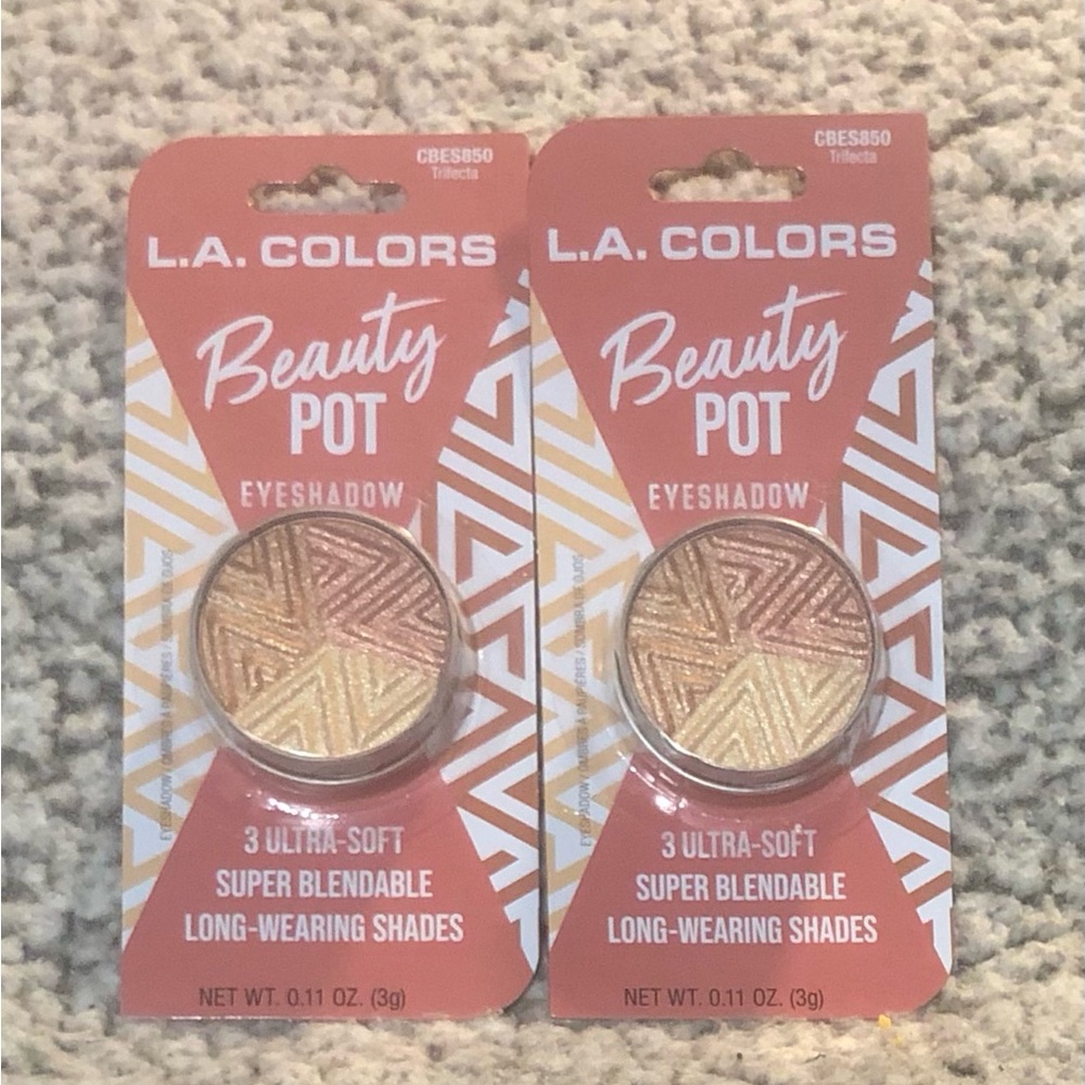 LA Colors Beauty Pot Eyeshadow Ultra Soft Bendable Long-Wearing Shades Set of 2